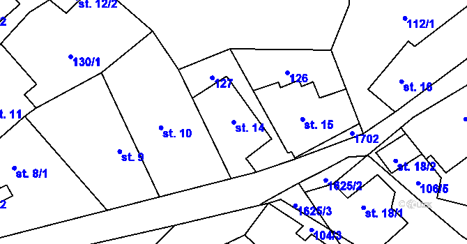 Parcela st. 14 v KÚ Drahobuz, Katastrální mapa