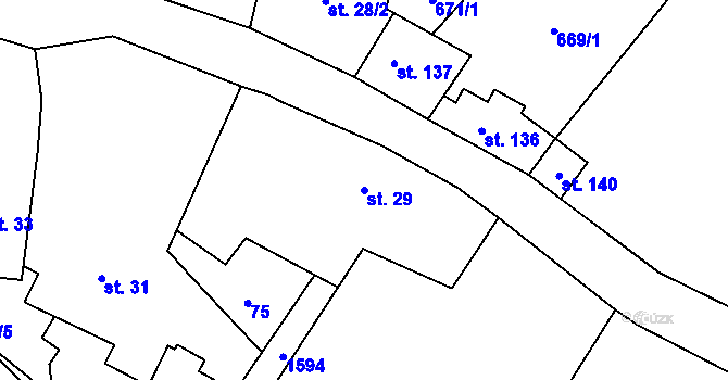 Parcela st. 29 v KÚ Drahobuz, Katastrální mapa