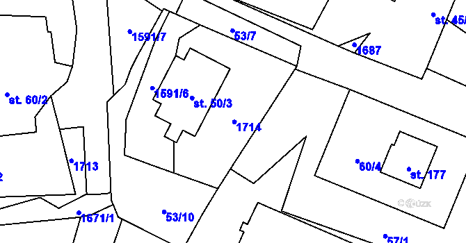 Parcela st. 50/2 v KÚ Drahobuz, Katastrální mapa