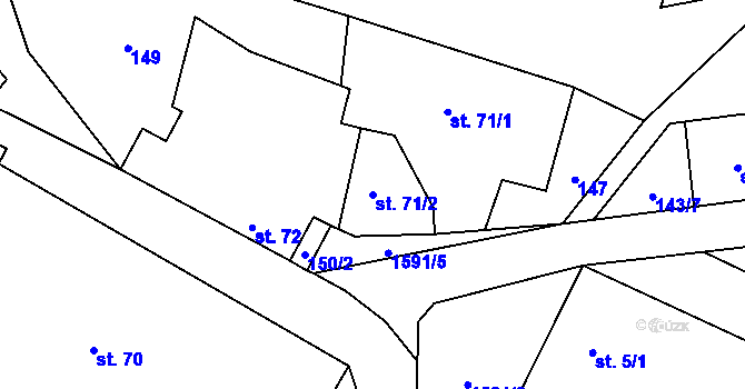 Parcela st. 71/2 v KÚ Drahobuz, Katastrální mapa