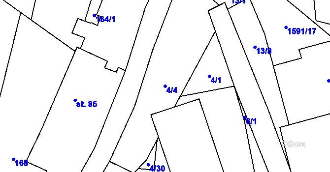 Parcela st. 4/4 v KÚ Drahobuz, Katastrální mapa