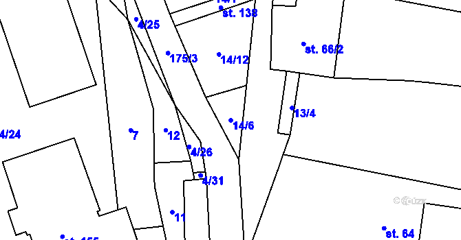 Parcela st. 14/6 v KÚ Drahobuz, Katastrální mapa