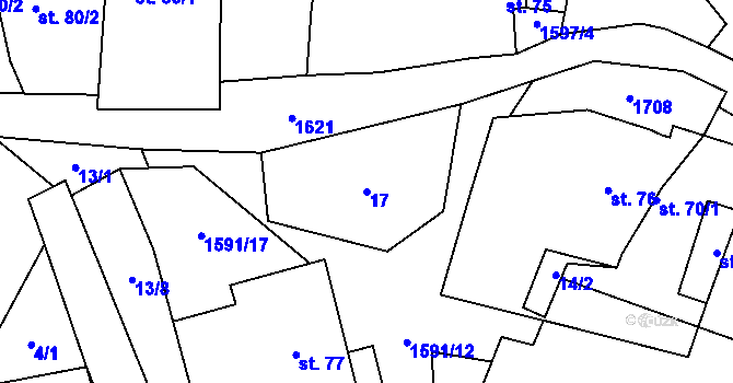 Parcela st. 17 v KÚ Drahobuz, Katastrální mapa