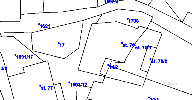 Parcela st. 18 v KÚ Drahobuz, Katastrální mapa