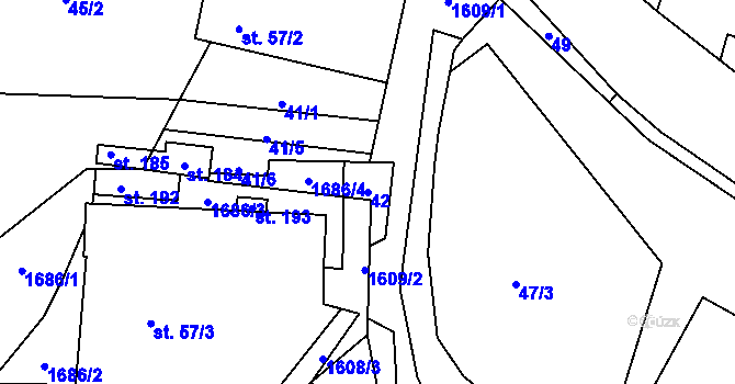 Parcela st. 42 v KÚ Drahobuz, Katastrální mapa