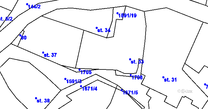 Parcela st. 81 v KÚ Drahobuz, Katastrální mapa