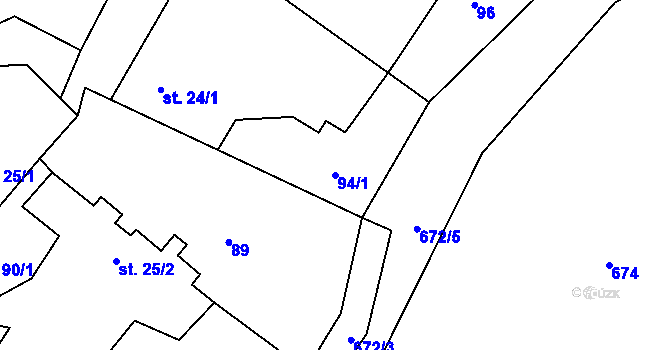 Parcela st. 94/1 v KÚ Drahobuz, Katastrální mapa