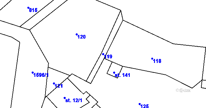 Parcela st. 119 v KÚ Drahobuz, Katastrální mapa