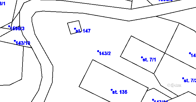Parcela st. 143/2 v KÚ Drahobuz, Katastrální mapa