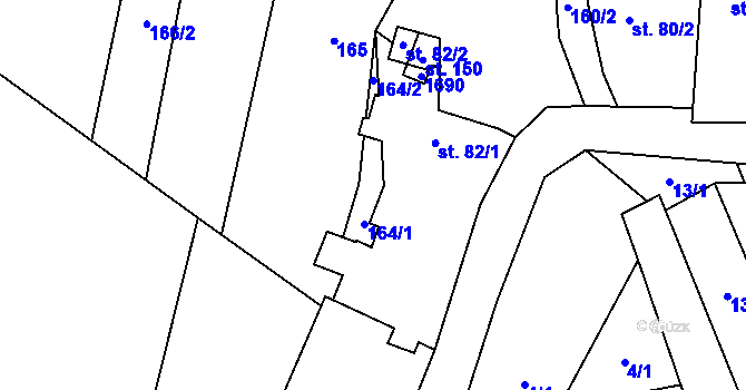 Parcela st. 164 v KÚ Drahobuz, Katastrální mapa