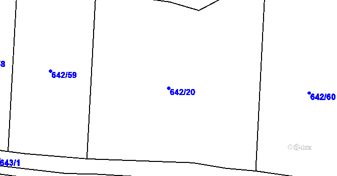 Parcela st. 642/20 v KÚ Drahobuz, Katastrální mapa