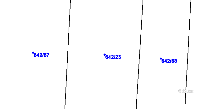 Parcela st. 642/23 v KÚ Drahobuz, Katastrální mapa