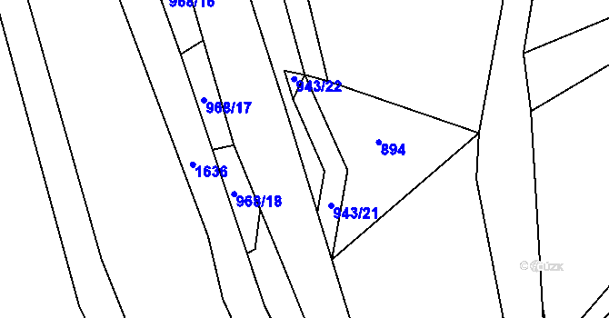 Parcela st. 968/3 v KÚ Drahobuz, Katastrální mapa