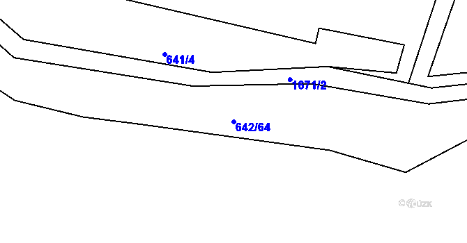 Parcela st. 642/64 v KÚ Drahobuz, Katastrální mapa