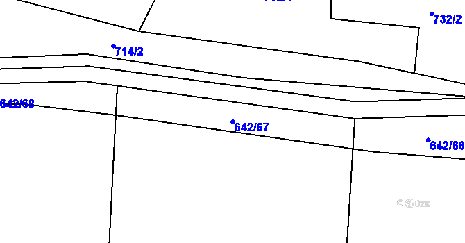 Parcela st. 642/67 v KÚ Drahobuz, Katastrální mapa