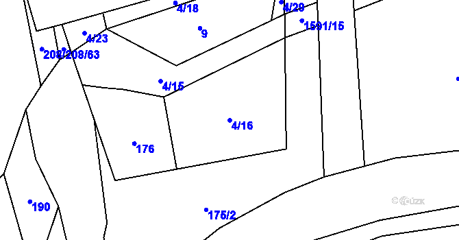 Parcela st. 4/16 v KÚ Drahobuz, Katastrální mapa