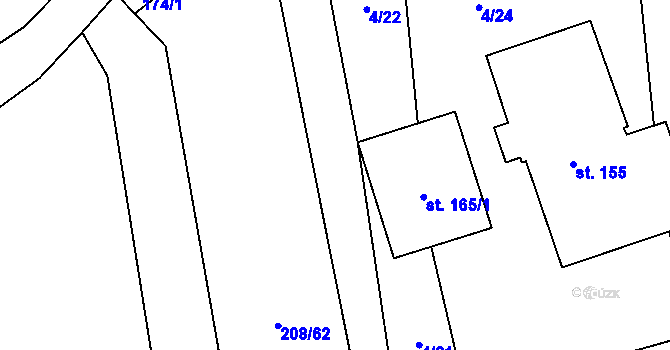 Parcela st. 4/20 v KÚ Drahobuz, Katastrální mapa