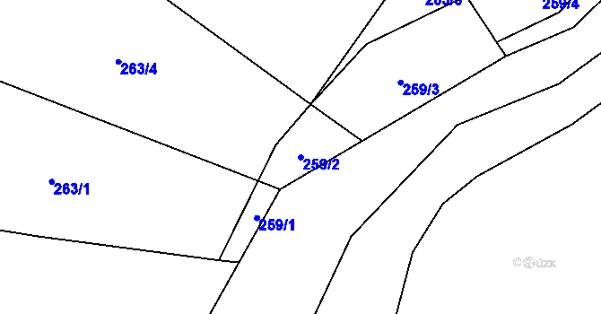 Parcela st. 259/2 v KÚ Drahobuz, Katastrální mapa