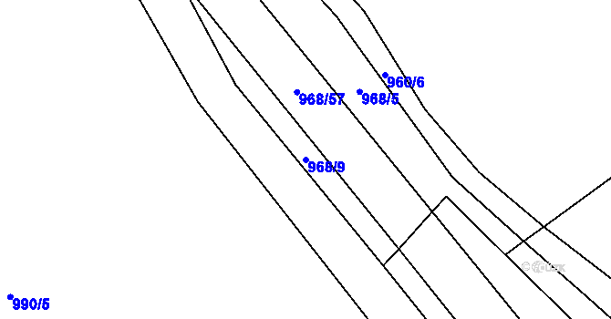 Parcela st. 968/9 v KÚ Drahobuz, Katastrální mapa