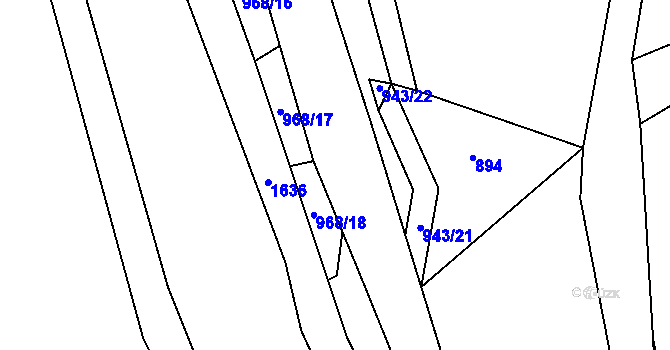 Parcela st. 968/68 v KÚ Drahobuz, Katastrální mapa