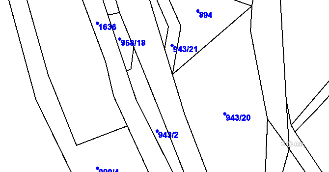 Parcela st. 968/69 v KÚ Drahobuz, Katastrální mapa