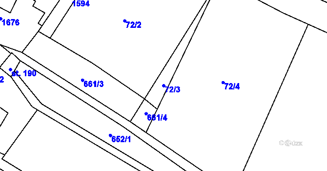 Parcela st. 72/3 v KÚ Drahobuz, Katastrální mapa