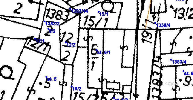Parcela st. 6/1 v KÚ Drahonice, Katastrální mapa