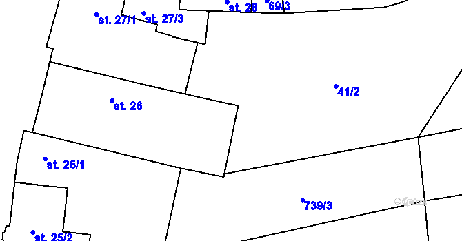 Parcela st. 739/2 v KÚ Drahonice, Katastrální mapa