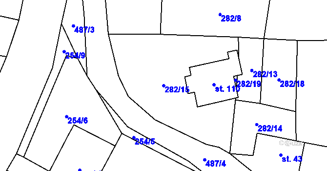 Parcela st. 282/15 v KÚ Drahonice u Lubence, Katastrální mapa