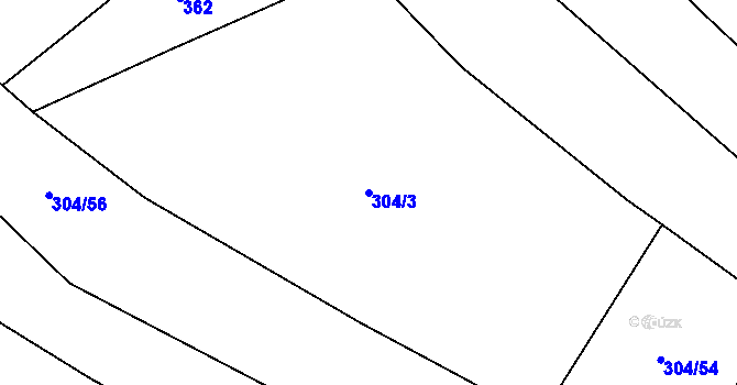 Parcela st. 304/3 v KÚ Vesce u Drahonic, Katastrální mapa