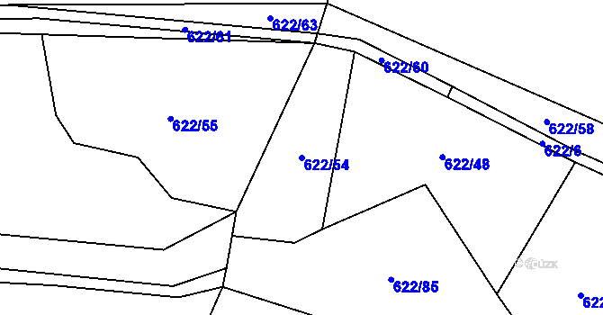 Parcela st. 622/54 v KÚ Vesce u Drahonic, Katastrální mapa