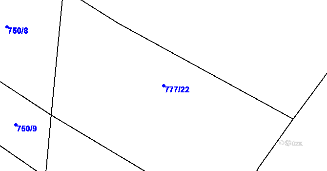 Parcela st. 777/22 v KÚ Drahonín, Katastrální mapa