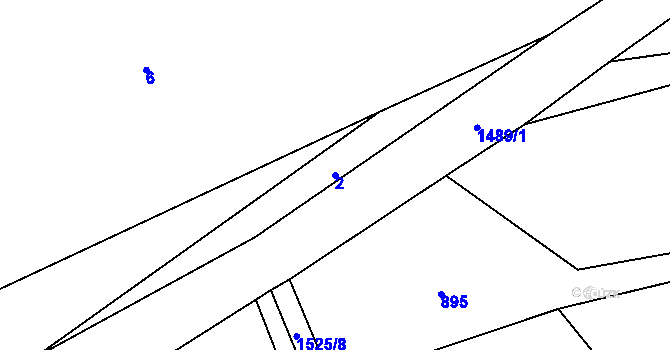 Parcela st. 2 v KÚ Drahonín, Katastrální mapa