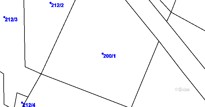 Parcela st. 200/1 v KÚ Drahonín, Katastrální mapa