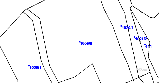 Parcela st. 1009/6 v KÚ Drahonín, Katastrální mapa