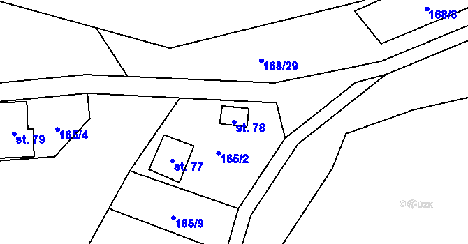 Parcela st. 78 v KÚ Chotětín, Katastrální mapa