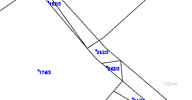 Parcela st. 242/2 v KÚ Drahoraz, Katastrální mapa