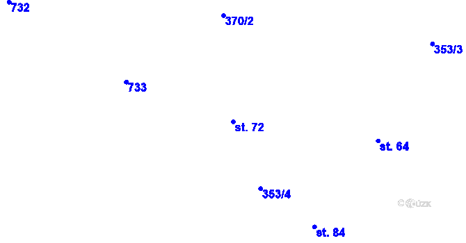 Parcela st. 72 v KÚ Pševes, Katastrální mapa