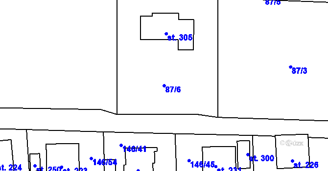 Parcela st. 87/6 v KÚ Drahotěšice, Katastrální mapa