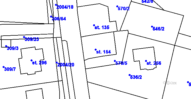 Parcela st. 154 v KÚ Drahotěšice, Katastrální mapa