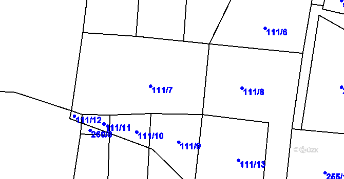 Parcela st. 111/2 v KÚ Drahotěšice, Katastrální mapa