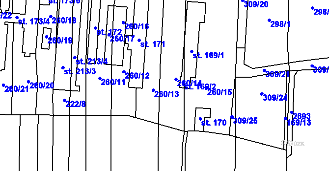 Parcela st. 260/1 v KÚ Drahotěšice, Katastrální mapa