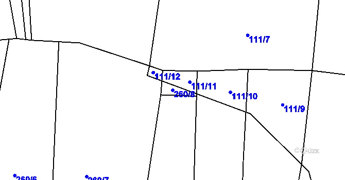Parcela st. 260/8 v KÚ Drahotěšice, Katastrální mapa