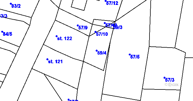 Parcela st. 59/4 v KÚ Drahotěšice, Katastrální mapa
