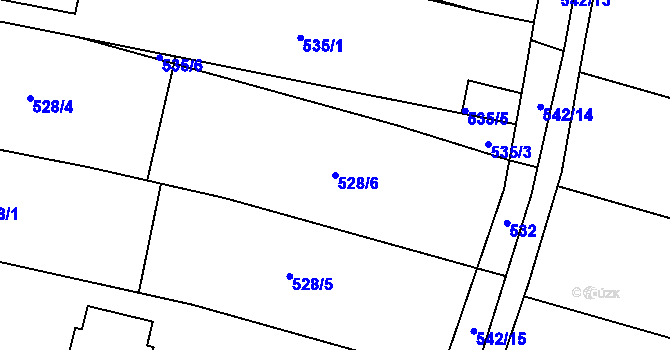Parcela st. 528/6 v KÚ Drahotěšice, Katastrální mapa