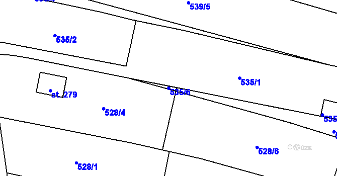 Parcela st. 535/6 v KÚ Drahotěšice, Katastrální mapa
