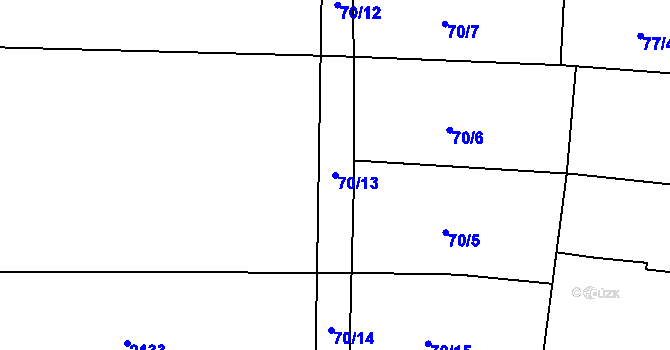 Parcela st. 70/13 v KÚ Drahotěšice, Katastrální mapa