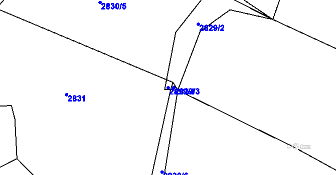 Parcela st. 2829/4 v KÚ Vlkov u Drahotěšic, Katastrální mapa