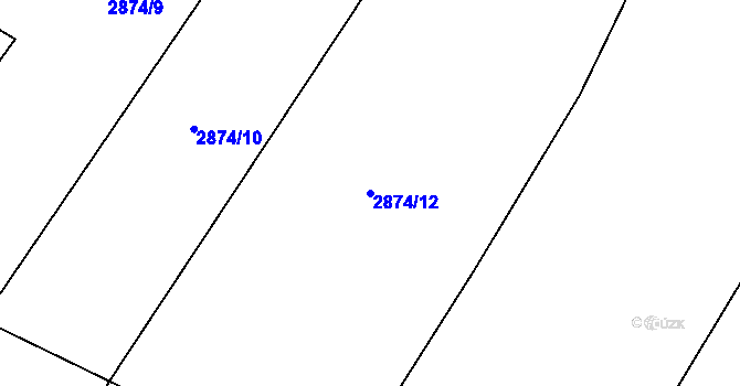 Parcela st. 2874/12 v KÚ Vlkov u Drahotěšic, Katastrální mapa