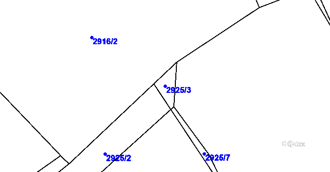 Parcela st. 2925/3 v KÚ Vlkov u Drahotěšic, Katastrální mapa